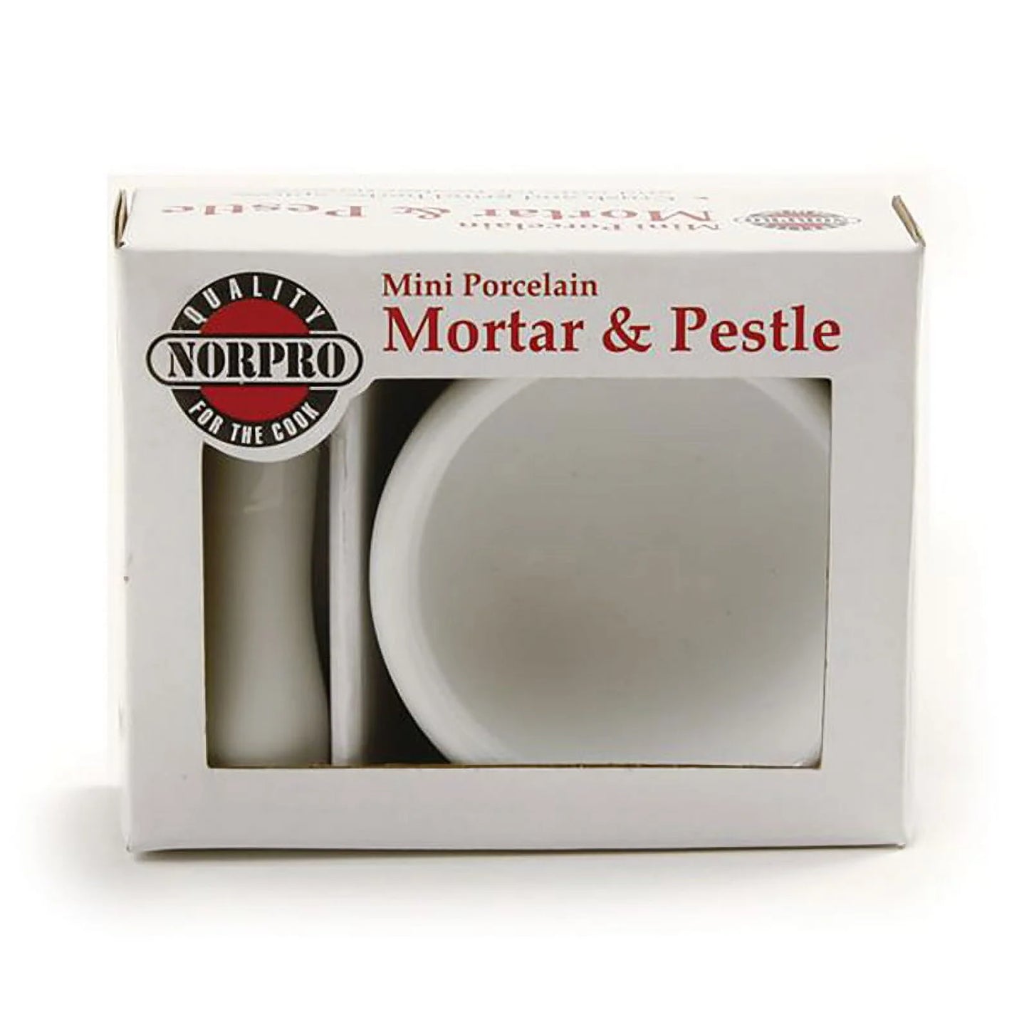 White Ceramic Mini Mortar and Pestle 2 Oz