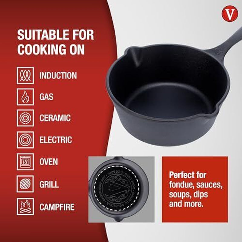 Cast Iron Saucepan, Cast Iron Melting Pot, Made in Colombia, 2QT