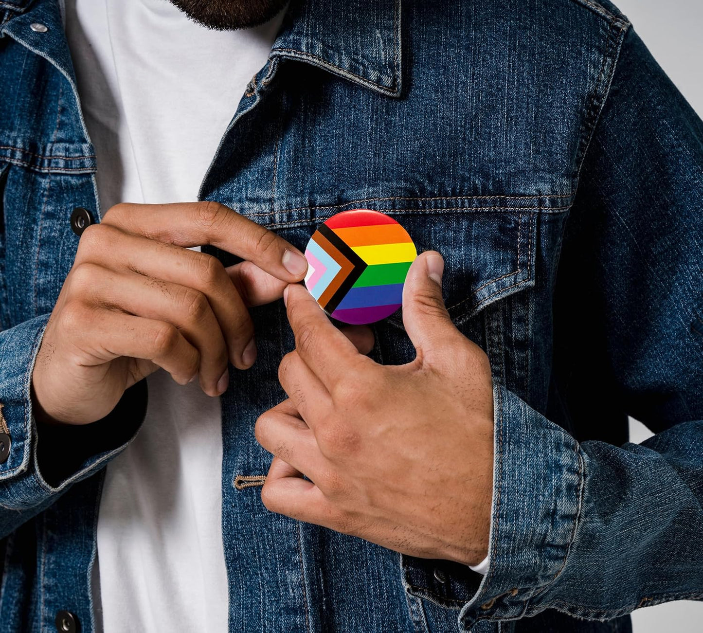 10/25/50Pcs Gay Pride Rainbow Round/Pronoun Button Pin - Perfect for LGBTQ Accessories, Gay Stuff, Pride Parades, LGBTQ Events, Pride Month, Promotional Events and Gift-Giving