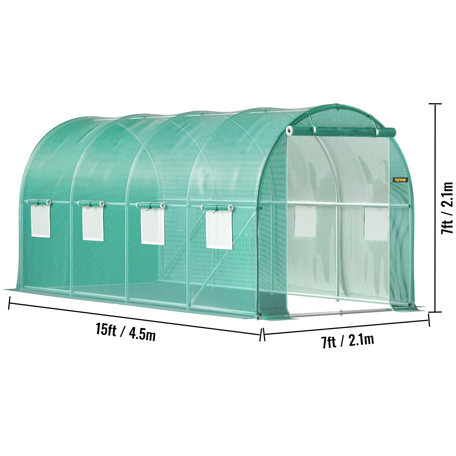 Walk-In Tunnel Greenhouse Galvanized Frame & Waterproof Cover 15X7X7/10X7X7/20X10X7/12X7X7 Ft Greenhouses & Cold Frames