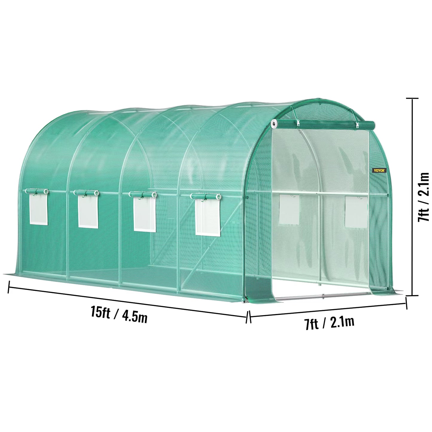 Walk-In Tunnel Greenhouse Galvanized Frame & Waterproof Cover 15X7X7/10X7X7/20X10X7/12X7X7 Ft Greenhouses & Cold Frames