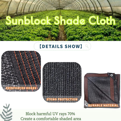 Sunblock Shade Cloth 70% Shade Net Greenhouse Covers 10Ft X 10Ft Fabric Mesh Tarp Sunshade Sunscreen UV Resistant Netting with Grommets for Garden Patio Lawn Plant Parking Yard or Kennel