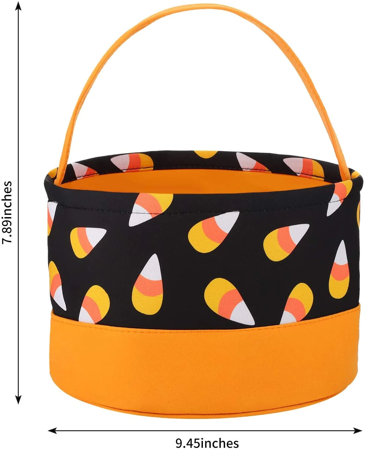 Halloween Trick or Treat Bags Halloween Candy Buckets Tote Bags Orange Black with Candy Corn Halloween Party Favor Bags for Halloween Supplies