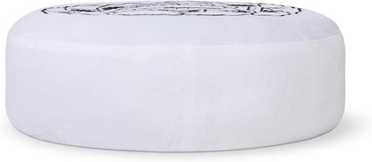 Meditation Cushion Meditation Pillow Seat round Buckwheat Artisan Cushions Casual Seating Studio Floor Cushion for Sitting on Floor or Meditation Chair for Kids & Adults(White)
