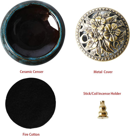 Ceramic Home Decoration Incense Sticks or Cones Burner Porcelain Incense Holder