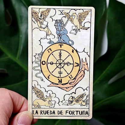 Vintage Tarot Deck Spanish Edition 10.3*6Cm 78 Pcs Tarot Cards Based on Rider Waite System Espanol