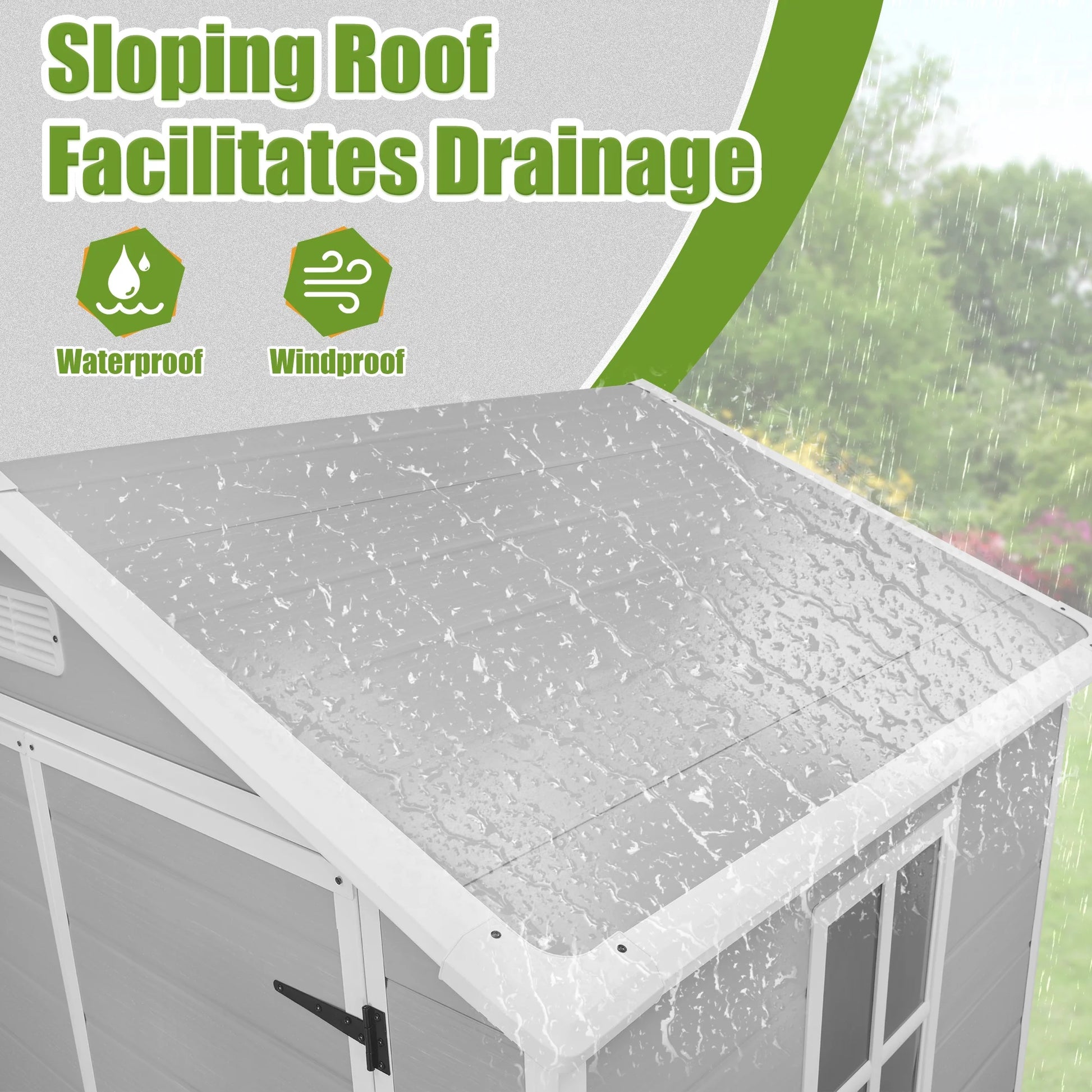 6X4 FT Resin Storage Shed,  Backyard Storage Sheds with Lockable Door, Garage Patio Garden Storage Shed, TE2770