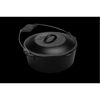 Cast Iron 9 Quart Seasoned Cast Iron Camp Dutch Oven with Bail Handle