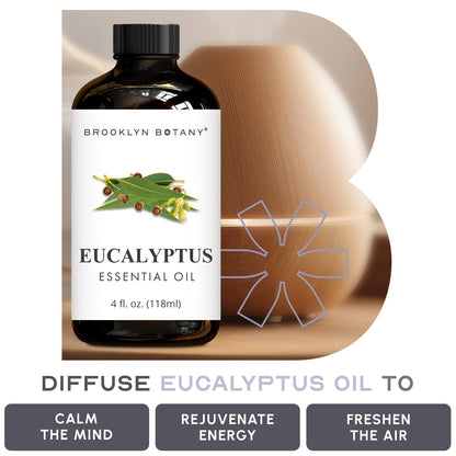 Eucalyptus Essential Oil - Huge 4 Fl Oz - 100% Pure and Natural - Premium Grade with Dropper - for Aromatherapy and Diffuser