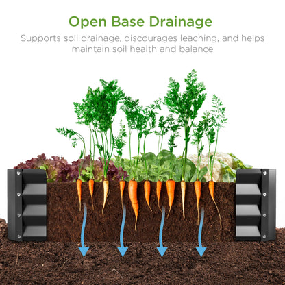 6X3X1Ft Outdoor Metal Raised Garden Bed for Vegetables, Flowers, Herbs, Plants - Dark Gray