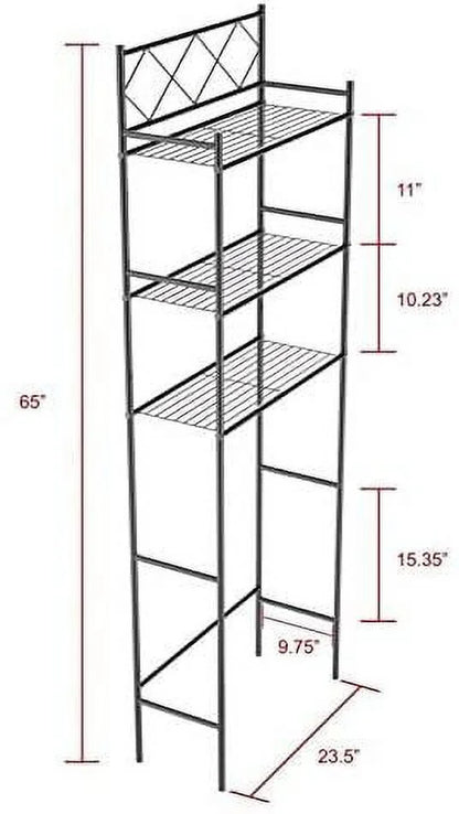 3-Shelf Bathroom Organizer over the Toilet, Bathroom Spacesaver Silver