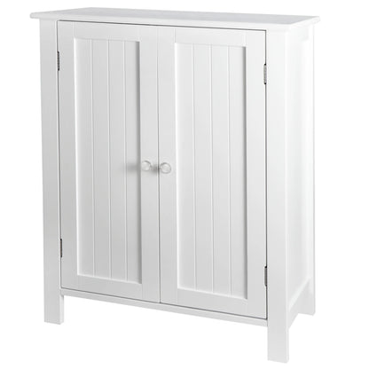 White Wooden Bathroom Floor Cabinet Storage Cupboard 3 Shelves save Space