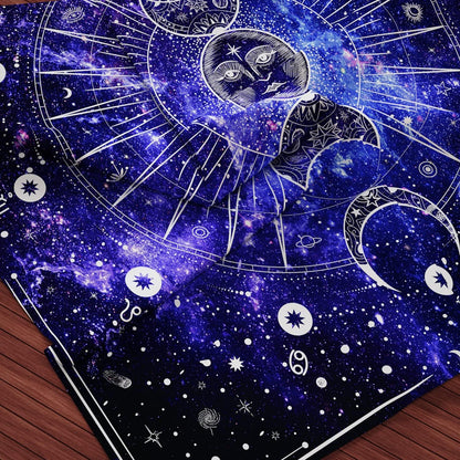 Space Tapestry Wall Hanging Sun Moon Stars Space Psychedelic Tapestries Wall Tapestry for Bedroom Aesthetic Home Wall Dorm Décor