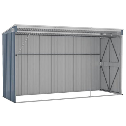 Garden Shed Grey Galvanized Steel Large Garden Shed Rectangular