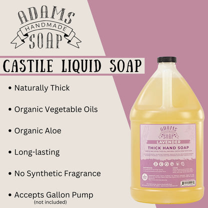 Lavender Organic Liquid Castile Hand Soap 1 Gallon Refill