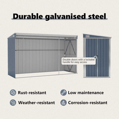 Garden Shed Grey Galvanized Steel Large Garden Shed Rectangular