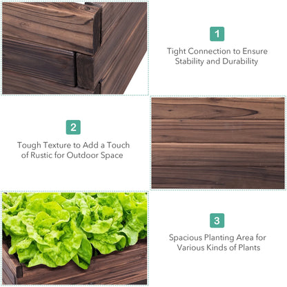 Wooden Raised Garden Bed Kit - Elevated Planter Box for Growing Herbs Vegetable