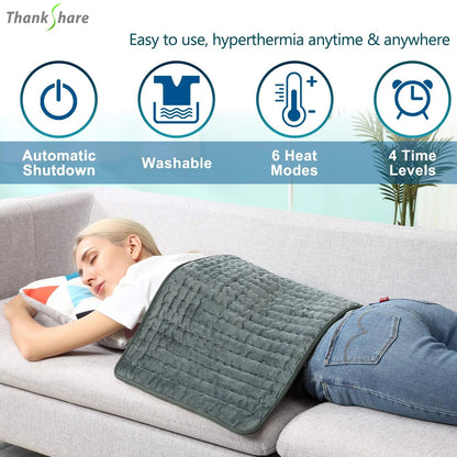 110V-240V Electric Heating Pad Blanket Timer Physiotherapy Heating Pad for Shoulder Neck Back Spine Leg Pain Relief Winter Warm