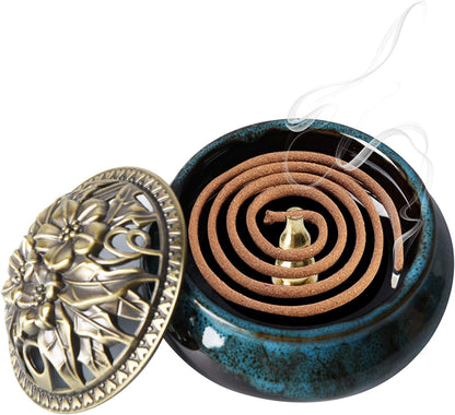 Ceramic Home Decoration Incense Sticks or Cones Burner Porcelain Incense Holder