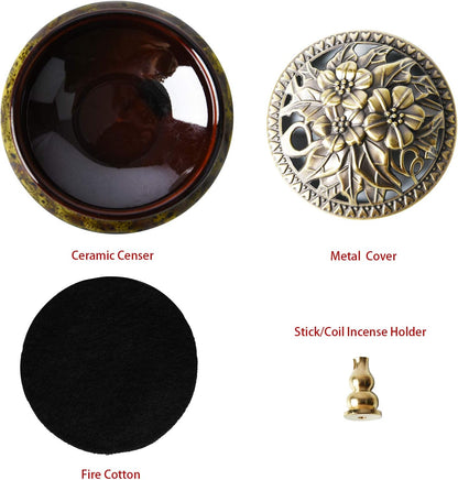 Ceramic Home Decoration Incense Sticks or Cones Burner Porcelain Incense Holder