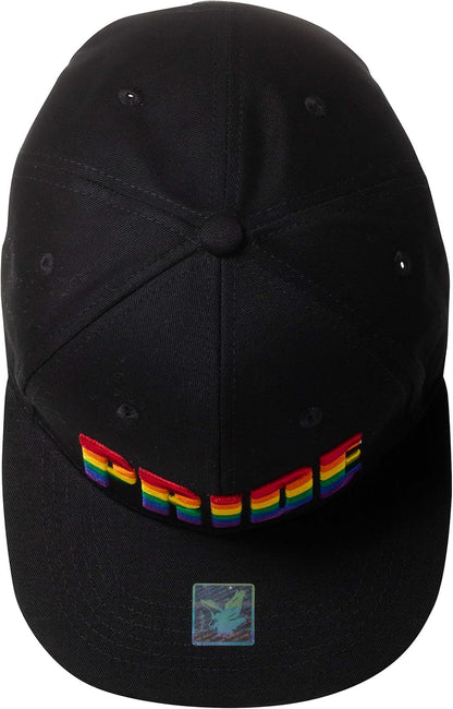 Rainbow Pride Snapback Hat Cap Black (Pride Letters)