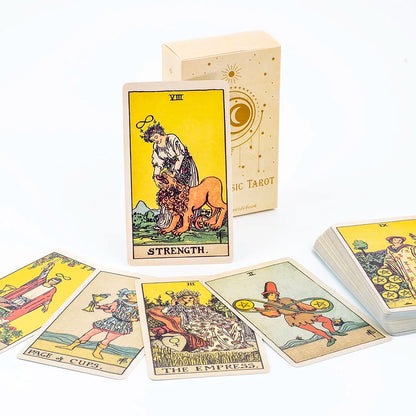 Kitten Tarot Deck 78Pcs Cute Black and White for Beginners Version Mysterious Board Game Fun Fortune Telling Kit