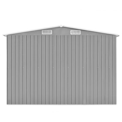 Garden Shed Gray Galvanized Steel 101.2 X 154.3 X 71.3 In