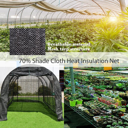 Sunblock Shade Cloth 70% Shade Net Greenhouse Covers 10Ft X 10Ft Fabric Mesh Tarp Sunshade Sunscreen UV Resistant Netting with Grommets for Garden Patio Lawn Plant Parking Yard or Kennel