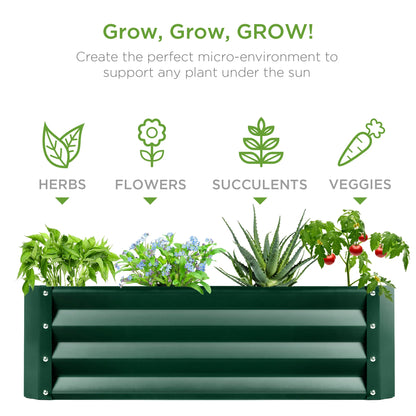 6X3X1Ft Outdoor Metal Raised Garden Bed for Vegetables, Flowers, Herbs, Plants - Dark Green