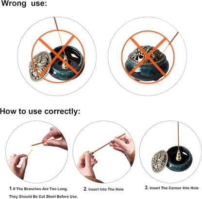 Ceramic Home Decoration Incense Sticks or Cones Burner Porcelain Incense Holder
