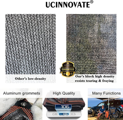Sunblock Shade Cloth 70% Shade Net Greenhouse Covers 10Ft X 10Ft Fabric Mesh Tarp Sunshade Sunscreen UV Resistant Netting with Grommets for Garden Patio Lawn Plant Parking Yard or Kennel