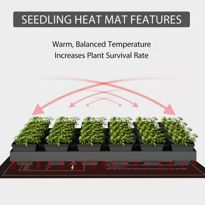 10 In. X 20.75 In. Waterproof Seedling Heat Mat with 40°F to 108°F Thermostat Controller