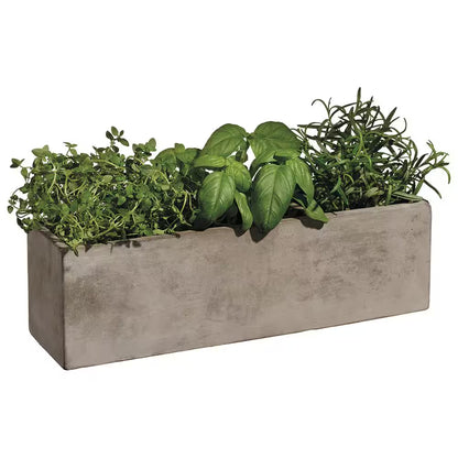 12.3 In. Trio Medium Concrete Gray Concrete Planter (3.6 In. L X 12.3 In. W X 3.5 In. H)