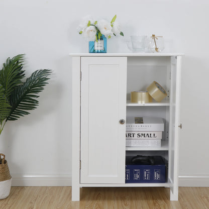 White Wooden Bathroom Floor Cabinet Storage Cupboard 3 Shelves save Space