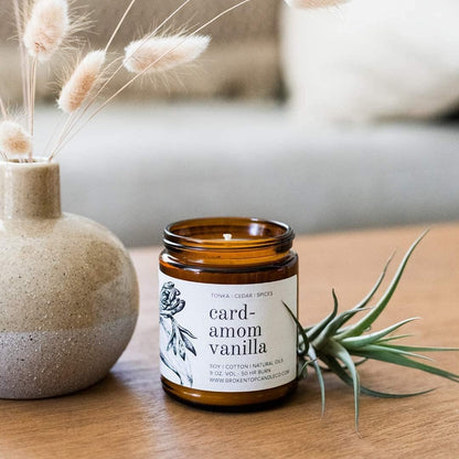 - Cardamom Vanilla | 9 Oz. Tonka, Cedar & Spices. Pure Soy Wax Candle. 50-Hour Burn Time. Natural Cotton Wick, Vegan, No Parabens, No Phthalates