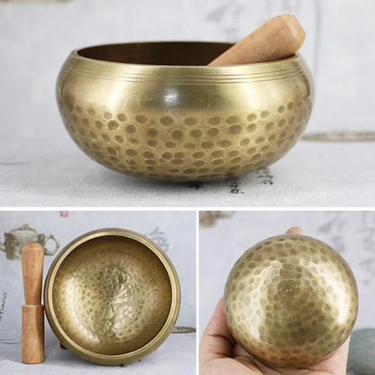 Nepal Tibetan Buddhist Bowl Handmade Singing Bowl Set Cushion Mallet Meditation Storage Bag Meditation Singing Bowl