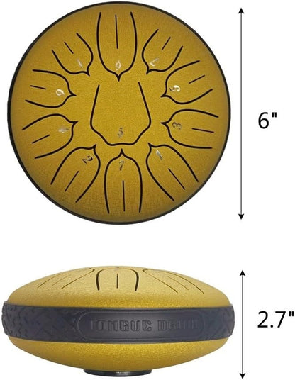 Rain Drum Steel Tongue Drum Hand Drum for Yoga Mind Meditation Gift 3 in / 6 IN