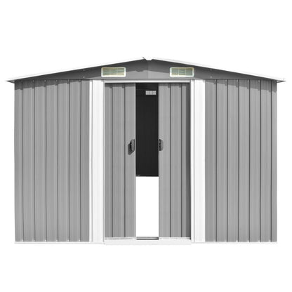 Garden Shed Gray Galvanized Steel 101.2 X 154.3 X 71.3 In