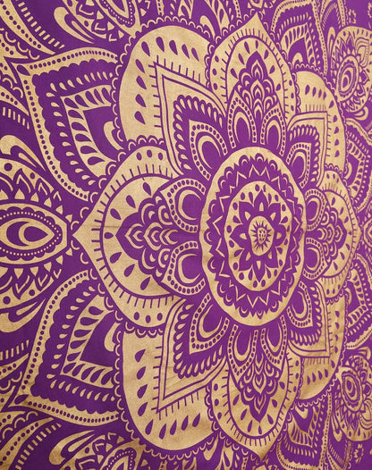 Purple Gold Passion Ombre Mandala Tapestry, Boho Mandala Tapestry, Wall Hanging, Gypsy Tapestry, 84 X 54 Inches