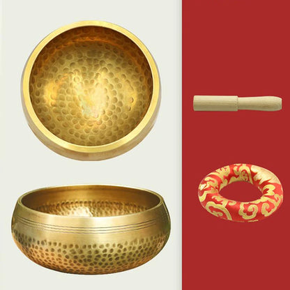 Nepal Tibetan Buddhist Bowl Handmade Singing Bowl Set Cushion Mallet Meditation Storage Bag Meditation Singing Bowl
