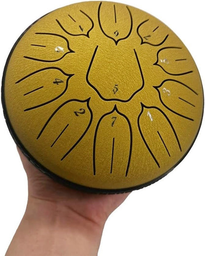 Rain Drum Steel Tongue Drum Hand Drum for Yoga Mind Meditation Gift 3 in / 6 IN