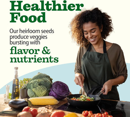 𝗨𝗦𝗔 𝗣𝗥𝗘𝗠𝗜𝗨𝗠 55 Vegetable Seeds Pack 28,000+ Non-Gmo Heirloom Seeds for Planting, Spring Fall Winter Garden Kit, Survival Seed Vault for Preppers & Gardeners, Gift for Men & Women