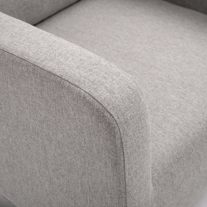 Accent Lounge Rocking Chair with Solid Curved Wood Base, Grey