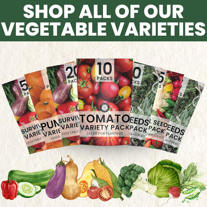 35 Vegetable Seed Packets | Survival Variety Pack | 2025 Season | Individually Packed Vegetables, Herbs and Fruits | Emergency Seed Vault for Doomsday Prepping | by