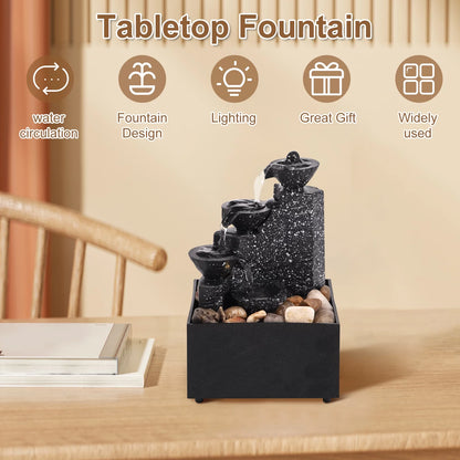 Pcapzz Indoor & Outdoor ABS Tabletop Waterfall Fountain