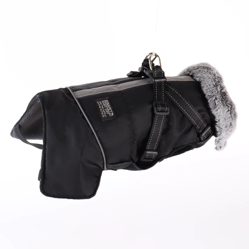 Pet Dog Winter Waterproof Jacket with Harness Small Dog Warm Clothes French Bulldog Reflective Big Dog Coat Chihuahua Outfits