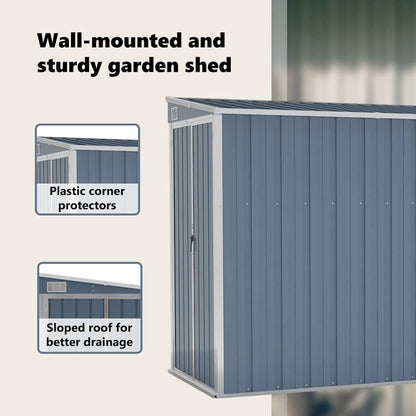 Garden Shed Grey Galvanized Steel Large Garden Shed Rectangular