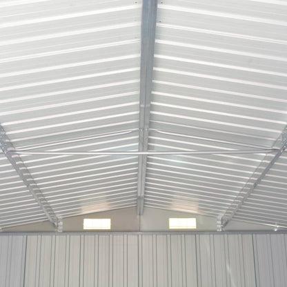 Garden Shed Gray Galvanized Steel 101.2 X 154.3 X 71.3 In