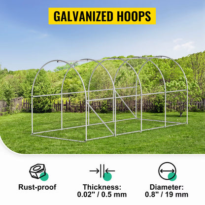 Walk-In Tunnel Greenhouse Galvanized Frame & Waterproof Cover 15X7X7/10X7X7/20X10X7/12X7X7 Ft Greenhouses & Cold Frames